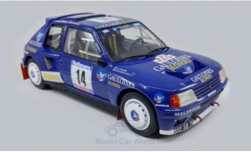 Modelauto Peugeot 205 Turbo 16 T16 No.14 Gauloises Rally WM Tour de Corse 1985 B.Darniche/A.Mahe 1/18 Triple 9 Collection