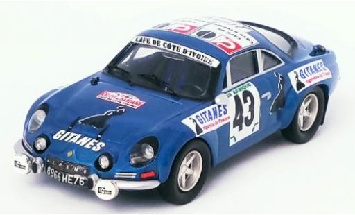 Modelauto Alpine A110 rallye Renault No.43 Gitanes Rally Bandama 1974 S.Mehta/M.Doughty 1/43 Trofeu