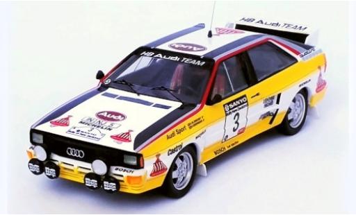 Modelauto Audi Quattro rallye No.3 HB Team HB Rally New Zealand 1984 S.Blomqvist/B.Cederberg 1/43 Trofeu