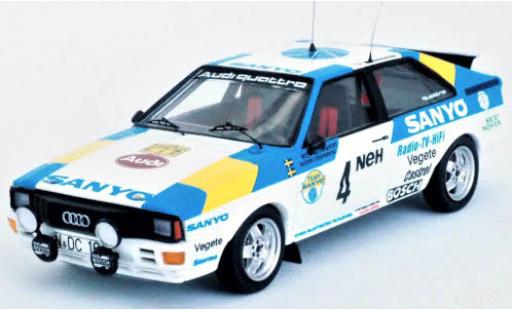 Modelauto Audi Quattro rallye No.4 Sanyo Rally WM Rally Zweden 1982 S.Blomqvist/B.Cederberg 1/43 Trofeu