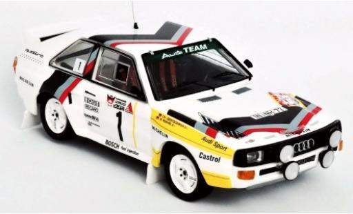 Modelauto Audi Sport Quattro rallye No.1 Team Rally DM 3 St&Atilde;&curren;dte Rally 1984 Version: Samstag W.R&Atilde;&para;hrl/C.Geistd&Atilde;&para;rfer 1/43 Trofeu