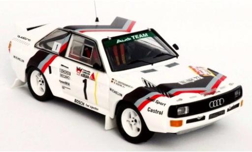 Modelauto Audi Sport Quattro rallye No.1 Team Rally DM 3 St&Atilde;&curren;dte Rally 1984 Version: Start W.R&Atilde;&para;hrl/C.Geistd&Atilde;&para;rfer 1/43 Trofeu