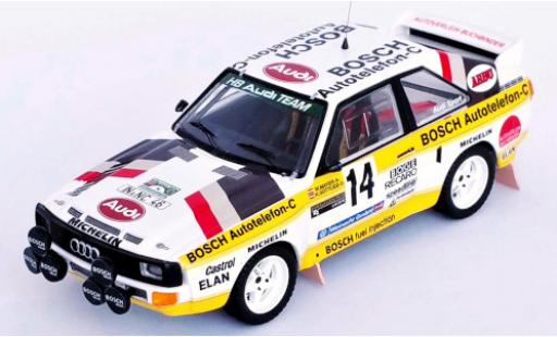 Modelauto Audi Sport Quattro rallye No.14 Bosch Internationale Steiermark Rally 1985 W.Mayer/H.Gottlieb 1/43 Trofeu
