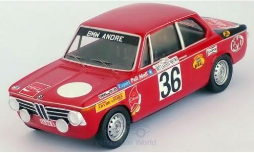 Modelauto Bmw 2002 ti No.36 Rally Ypres 1971 Pedro/Jimmy 1/43 Trofeu
