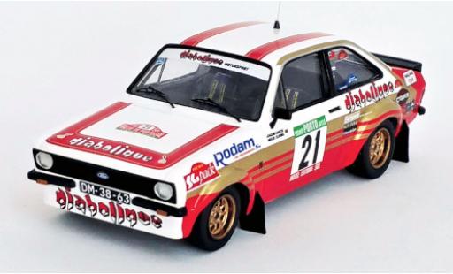 Modelauto Ford Escort RS 1800 Mk II No.21 Diabolique Motorsport Rally WM Rally Portugal 1982 J.Santos/M.olijfgroeneira 1/43 Trofeu