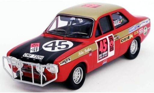 Modelauto Ford Escort 1300 GT MKI RHD No.45 London - Mexico World Cup Rally 1970 D.Harris/M.Butler 1/43 Trofeu
