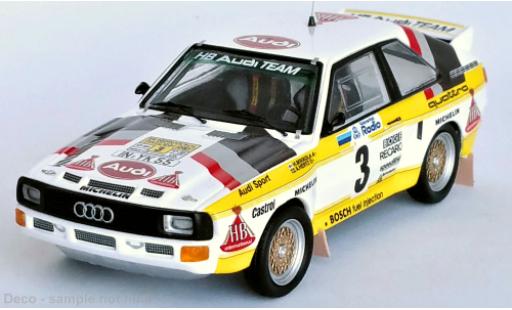 Modelauto Audi Sport Quattro rallye No.3 HB Rally WM Rally Zweden 1985 1/43 Trofeu