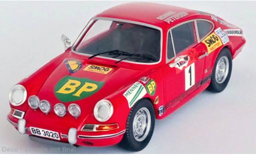 Modelauto Porsche 911 Base L No.1 Rally Su&Atilde;&uml;de 1970 1/43 Trofeu