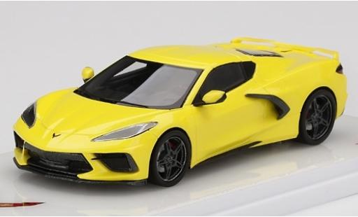 Modelauto Chevrolet Corvette Stingray (C8) metallic geel 2020 1/43 TrueScale Miniatures