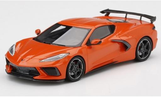 Modelauto Chevrolet Corvette Stingray C8 oranje 2020 1/43 TrueScale Miniatures