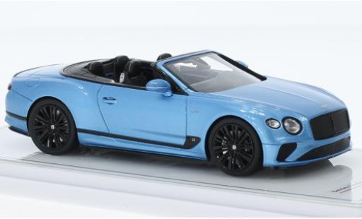 Modelauto Bentley Continental GT Speed Convertible Cabriolet metallic blauw clair 1/43 TrueScale Miniatures