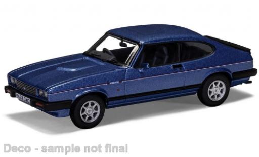 Modelauto Ford Capri 2.8i MK III Injection Special metallic blauw RHD 1984 1/43 Vanguards