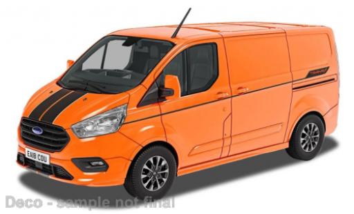 Modelauto Ford Transit Kastenwagen Douane Sport oranje/zwart RHD 1/43 Vanguards