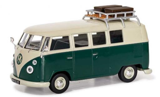 Modelauto Volkswagen T1 Base 1500 SP Devon Caravette (Type 2) groen/wit RHD avec Rack de toit 1/43 Vanguards