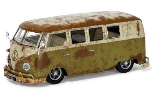 Modelauto Volkswagen T1 Base 1500 (Type 2) groen/grijs RHD Rat-Look Splitty 1/43 Vanguards
