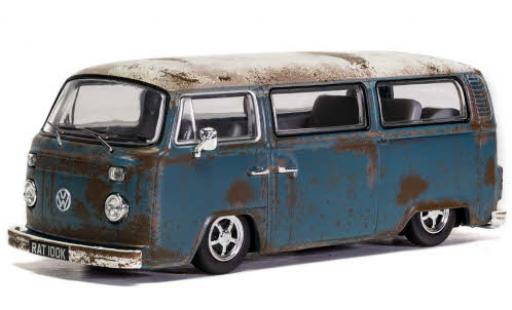 Modelauto Volkswagen T2 Base Camper blauw/wit RHD Rat gealtert 1/43 Vanguards