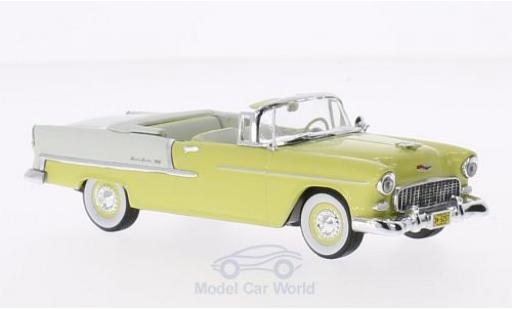 Modelauto Chevrolet Bel Air Convertible Cabriolet geel/wit 1955 1/43 Vitesse
