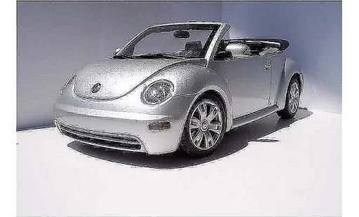 Volkswagen New Beetle Cabriolet 1/18 Burago grijs metallic modelauto