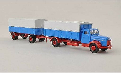 Volvo N88 Base 1/87 Brekina P/P-Zug blauw met rotem Chassis modelauto