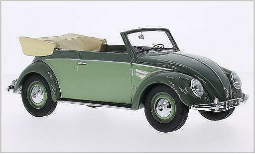 Volkswagen Kafer Cabriolet 1/18 Minichamps 1200 Cabrio groen/groen 1949 modelauto