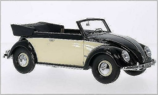 Volkswagen Kafer Cabriolet 1/18 Minichamps 1200 zwart/beige 1949 modelauto