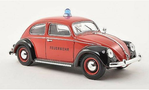 Volkswagen Kafer Base 1/32 Schuco Ovali Brandweer rood/zwart modelauto