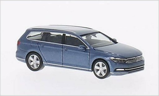 Volkswagen Passat B7 1/87 Herpa Variant metallic blauw 2014 modelauto