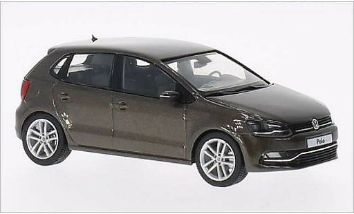 Volkswagen Polo Base 1/43 Herpa 5-turig Facelift metallic bruin 2014 modelauto