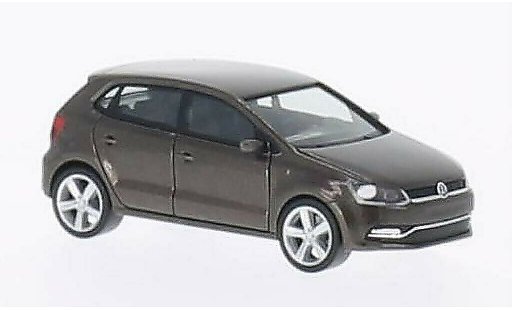 Volkswagen Polo Base 1/87 Herpa (6C) bruin 5-Turer 2014 modelauto