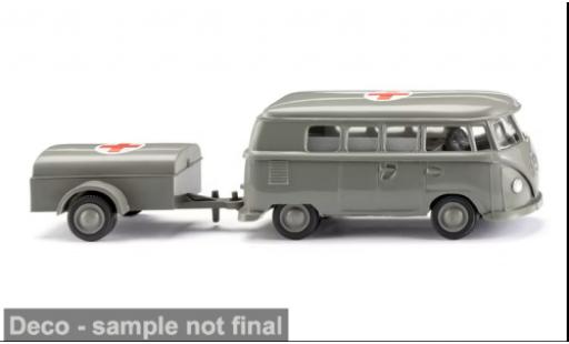 Modelauto Volkswagen T1 B Bus met Anh&Atilde;&curren;nger 1963 Roten Hahn 1/87 Wiking