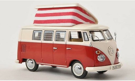Volkswagen T1 Base 1/43 Schuco Campingbus rood/wit modelauto