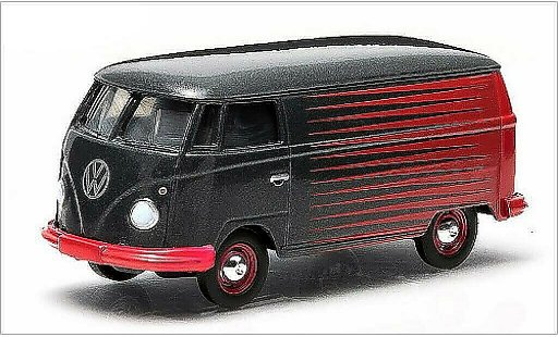 Volkswagen T1 Base 1/64 Greenlight Bestelwagen grijs/rood modelauto