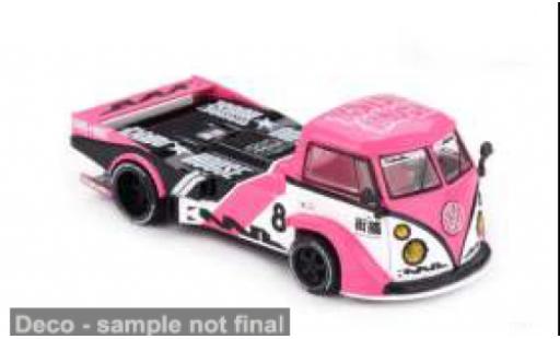 Modelauto Volkswagen T1 Base roze/Dekor 1972 1/64 Mini GT