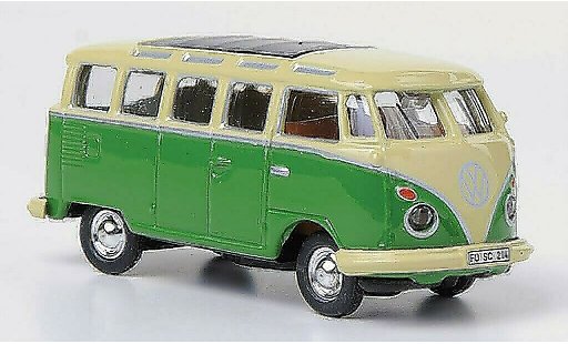 Volkswagen T1 Base 1/87 Schuco Samba Bus beige/groen modelauto
