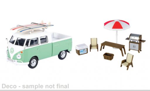 Modelauto Volkswagen T1 Base (Typ 2) groen/wit 1/24 Motormax
