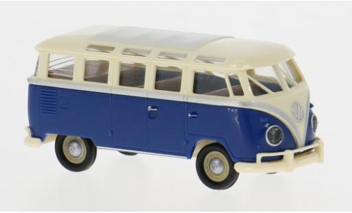 Modelauto Volkswagen T1 B Samba beige/blauw 1960 1/87 Brekina