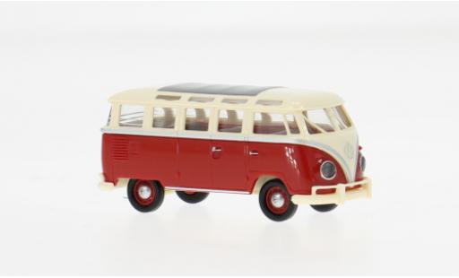 Modelauto Volkswagen T1 B Samba beige/rood 1960 1/87 Brekina