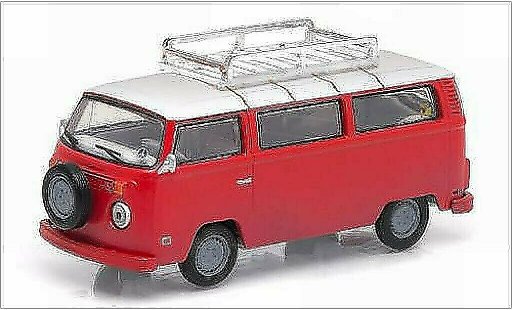 Volkswagen T2 B 1/64 Greenlight Bus rood/wit 1973 modelauto