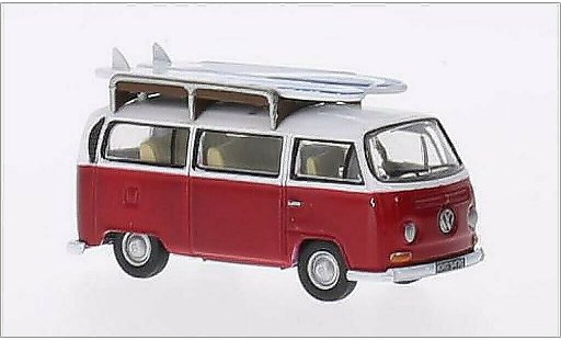 Volkswagen T2 Base 1/76 Oxford Bus rood/wit RHD modelauto