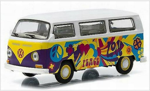 Volkswagen T2 A 1/64 Greenlight Bus wit/Dekor 1968 modelauto