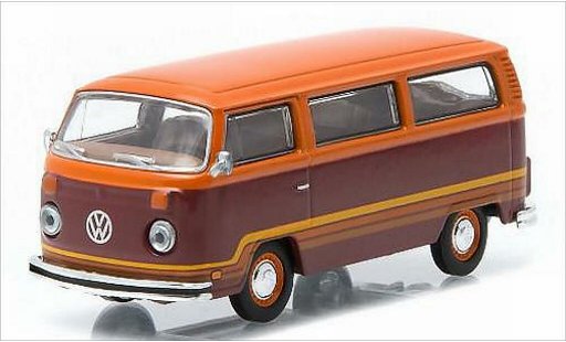 Volkswagen T2 B 1/64 Greenlight Champagne Edition II Bus rood/oranje 1978 modelauto