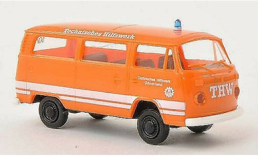 Volkswagen T2 Base 1/87 Brekina Stationwagen THW oranje modelauto