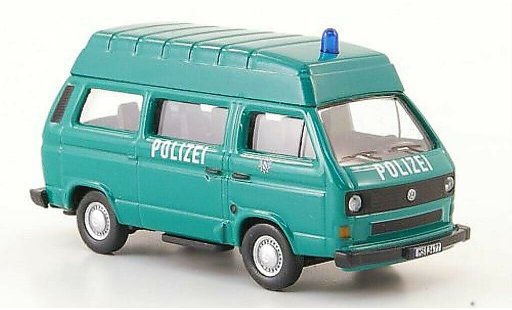 Volkswagen T3 Base 1/87 Schuco Hochdakbus Politie groen modelauto