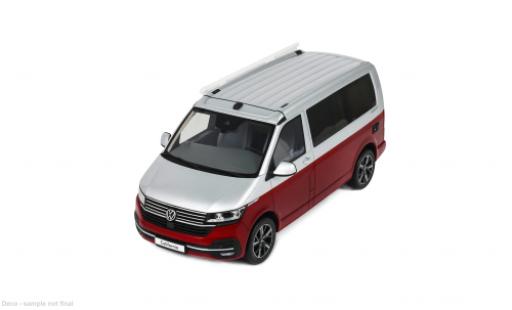 Modelauto Volkswagen T6 T6.1 .1 California Ocean grijs/rood 2021 1/18 Ottomobile