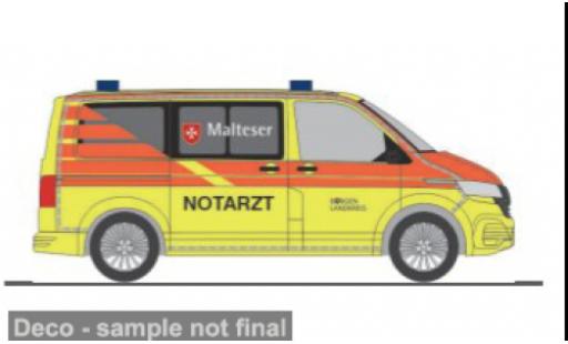 Modelauto Volkswagen T6 T6.1 .1 NEF Malteser Burgen Landkreis 1/87 Rietze