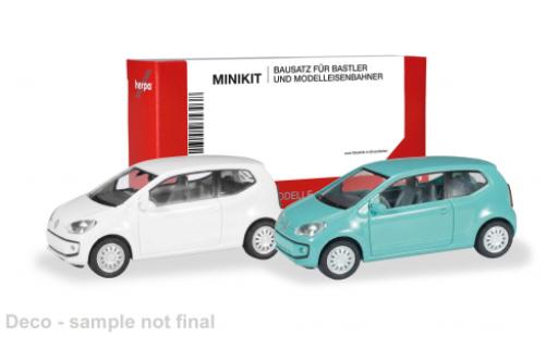 Modelauto Volkswagen Up Base Up! wit/turquoise 1/87 Herpa MiniKit