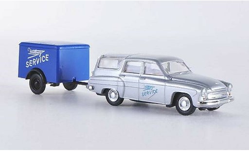 Wartburg 311 Camping 1/87 Brekina met Anhanger-Service modelauto