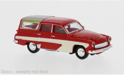 Modelauto Wartburg 311 Camping rood/wit 1959 1/87 Brekina