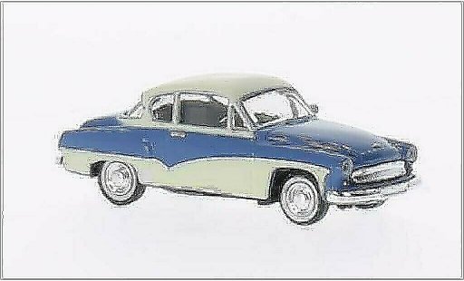 Wartburg 311 Coupe 1/87 Brekina blauw/beige modelauto