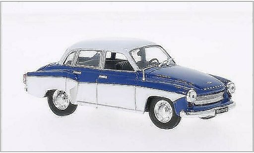 Wartburg 312 Base 1/43 WhiteBox blauw/wit 1965 modelauto